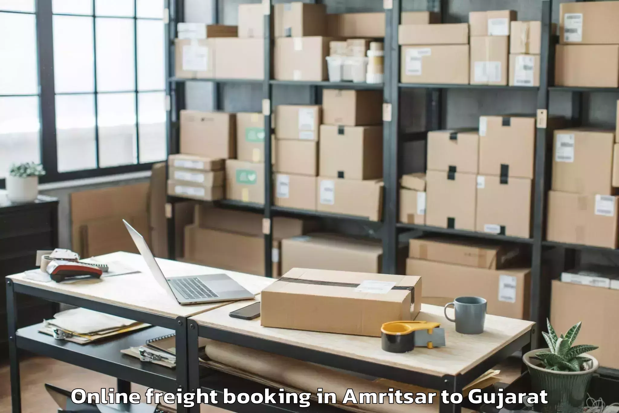 Top Amritsar to Porbandar Airport Pbd Online Freight Booking Available